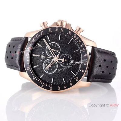 Low Price Tissot Chronograph Watches Rose Gold Black Bezel